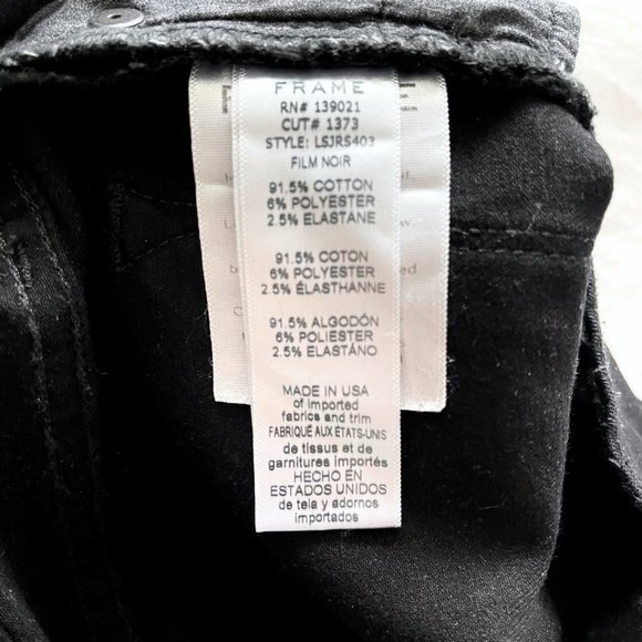 Frame Le Skinny de Jeanne Raw Stagger Jeans in Black Size 27 - Picture 12 of 12
